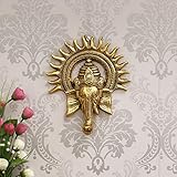 eCraftIndia Golden Metal Sun Decorative Ganesha Wall Hanging
