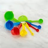 Clazkit Plastic Measuring Cups and Spoons for Kitchen Cake Baking 8 Pcs