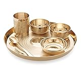 Attro Satvik Kansa Silver Finish Dinner Set6 PiecesGold
