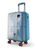 Safari Tazzo 8 Wheels 55cm Cabin Size Trolley Bag Hard Case Polycarbonate 360º Wheeling Small Carryon Luggage Suitcase for Travel Trolley Bags for Travel Printed