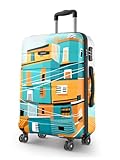 Safari Oasis Trolley Bag Large Size 77 cms Printed Hard Side Travel Bag for Men and Women 8 Wheel Luggage Suitcase for Travelling