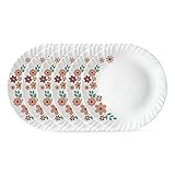 Larah by BOROSIL Ayana 6 Pcs Opalware Plate Set Dia 10 inch White