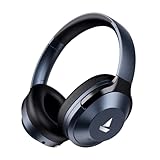 Boat Nirvana 751 ANC65Hrs BatteryHybrid Active Noise Cancellation33dFast ChargeAmbient ModeIntegrated ControlsCarry PouchBluetooth Over Ear HeadphonesWireless Headphone with MicBold Blue