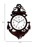 Kadio Analog 39 cm X 26 cm Wall Clock Black with Glass Standard