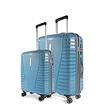 Aristocrat Air Pro Set of 2 Hard Checkin Polypropylene Spinner Trolley 5676cmCabin Large Checkin TrolleyLightweight with Strong Wheels Secured Zip Secured Combination LockCross Teal