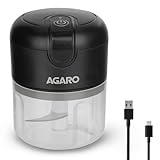 AGARO Elite Rechargeable Mini Electric Chopper Food Grade Bowl 250 Ml Black