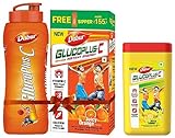 Dabur Gluco Plus C Orange 1 Kg Free Sipper with pack Dabur Gluco Plus C Lemon 400gm