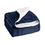 Bumtum Super Soft New Born Baby Double Layer AC Blanket Wrapper Sheet for Baby Boys Baby Girls Lightweight 130cm x 105cm Navy