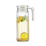 AGARO Elegant Glass Jug with Lid 11L Multipurpose Jug Easy Pour Spout Strong Handle Transparent Beverage Carafe for Home Office Pitcher for Serve Water Milk Juice Beverage Lassi Cocktail