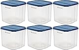 Floraware 45 Litres Modular MultiPurpose Plastic Containers with Lid for Kitchen Storage Food Grade BPA Free Leak Proof Spices Atta Grains and More Organizers Set 6 4500ml Blue