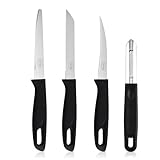 Pigeon by Stovekraft Edge High Grade Stainless Steel 4 Pcs Kitchen Knife Set Black