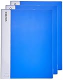 Solimo A4 Display Book 20 Pockets Pack of 3 Blue