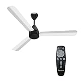 Crompton Energion Hyperjet 1200mm BLDC Ceiling Fan Point Anywhere Remote Control BEE 5 Star Rated Energy Efficient Superior Air Delivery AntiRust 2 Year Manufacturer Warranty White Black