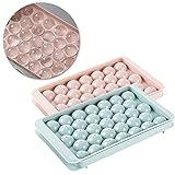 Clazkit Plastic Mini Round Ice Cube Tray with Lid Ball Maker