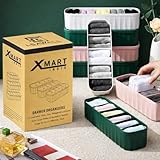 XMART INDIA Drawer Organizers for Underwear Socks Storage Box Set of 4 Multicolor
