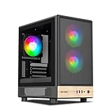 Ant Esports 300 Air Mini MidTower Computer CaseGaming Cabinet Black Support MicroATX MiniITX PreInstalled 2 Front 1 Rear Rainbow Fan