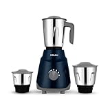 Bajaj GX1 Ninja Series 500W Mixer Grinder With 3 Jars Stainless Steel Jars Superior Mixie For Kitchen Durable Mixer Grinder DuraCut Blades 2 Yrs Warranty Blue