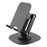 ZEBRONICS MTS200 Foldable Mobile Holder Upto 96 inches 360 Rotatable Stepless Multi Angle Adjustment AntiSkid Base Resting pad Lightweight Handy Compatible with Mobile Tablet Black
