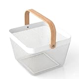 Lifelong Fruit Basket for Dining Table Kitchen Storage Mesh Open Storage Bin Fruit Vegetable Basket Countertop Storage Organizer for Onion Potato Basket for Storage Square White
