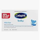 Cetaphil Baby Mild Cleansing Bar for Newborns Babies 100 gm With Shea Butter Avocado Oil Olive Oil Gentle Hypoallergenic Pediatrician Recommended Dry Sensitive Skin
