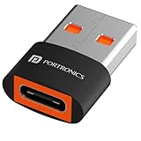 Portronics Bridge X USB 30 Type C Female to USB Male OTG Adapter 5Gbps High Speed Data Transfer Fast Charging Compatible with Laptops Tablets Smartphone Chargers and More DevicesBlack