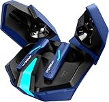HOPPUP Xo6 Gaming Earbuds with 35MS Low Latency RGB LED 13MM Drivers 50H Playtime Bluetooth Cobalt Blue True Wireless