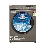 Godrej 8 Kg 5 Star AI Powered Inbuilt Heater Fabrisafe Drum Steam Wash Child Lock Unbalanced Load Sensor Fully Automatic Front Load Washing Machine WFEON CRS 8012 50 FKEDM CNGR Candy Grey