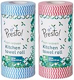 Amazon Brand Presto NonWoven Kitchen Towel Roll 80 Pulls Pack of 2