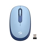 ZEBRONICS Groot Wireless Mouse Dual Mode 24GHz BT Upto 1600 DPI Silent Operation 3 Buttons Comfortable Ergonomic for Mac Laptop Computer with 2 Years Warranty Blue