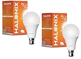 Halonix 24W LED Light Bulb Cool Day Light 6500K Pack of 2Energy Efficient 4kv Surge Protection 100 Lumens per watt B22
