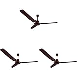 RR Signature Morpheus1200MM Starrated BEE Certified Energy Efficient 52Watt High Speed Ceiling Fan Brown Pack of 3