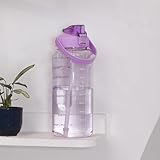 Clazkit 2L Motivational Water Bottle with Time Marker Transparent LeakProof and BreakProof Office School CollegeTravel Bottle BPAFree Sport Bottle Purple Plastic