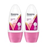 Rexona Powder Dry Underarm RollOn Deodorant for Women 72H Odour Protection 50ML Combo pack of 2