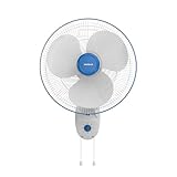Havells Gatik Pro 400mm Wall Mount Fan RPM 1350 Double string for Speed Oscillation control Thermal Overloaded Protected Motor 100 Copper Wire Winding Motor 2 Year Warranty White Blue