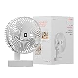 Orient Electric Elfie Rechargeable Personal Fan 90 Adjustable Airflow 1800 mAh Battery 4 Speed Modes Quiet Operation USB TypeC Charging Compact Mini Fan White
