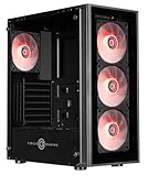 Circle Xtender X2 Mid Tower Computer Case Gaming Cabinet Black Support ATX MATX ITX Pre Installed 3 x 120mm Front and 1 x 120mm Rear ARGB Mirror Fans