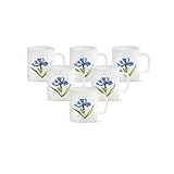 La Opala Diva Opal Glass Crockery Coffee Mug Cylinder Regular Set of 6 Royal Iris 190 ml for Tea Coffee Microwave Safe 100 Vegetarian Extra Strong Super Light Super White