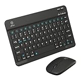 pTron Keyvo KW4 Wireless Keyboard Mouse Combo Set UltraSlim Keyboard w 78 Keys Multimedia Keys BT Mouse w 1600 DPI Precision Optical Sensor Compatible with TabletsSmartphonesPC Black