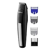 Lifelong Trim EZ Rechargeable Beard Trimmer for Men SkinProtect Blades Cordless Groomer with 4 Attachments Brush Oil Bottle 500mAh Lithium