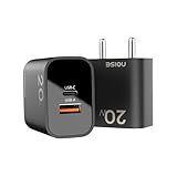 Noise 20W Fast Charger Adapter Dual Ports USBC USBA BIS Certified Compatible with iPhones Samsung Android Users PD 30 QC 30 with OverheatOvercharge Protection Black