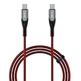 boAt Type C to C 65W Fast Charging Cable with 480 Mbps Data Transfer TangleFree Cable in Premium Nylon Braided Design Martian Red