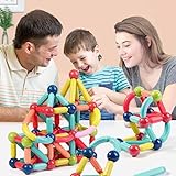 Magnetic Sticks Building Blocks for Kids 25 Pcs STEM Learning Magnet Toys with Balls Educational Construction Toy for Boys Girls Age 3 Creative Magnetic Building Set