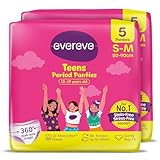 Evereve Teens Period Panties SM 5Pcs Pack of 2 for 1319 yrs old 360 AntiLeak Protection up to 12hrs Absorbency Heavy Flow Care Ideal for School Overnight Use Comfy Hug Fit