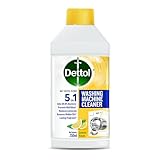 Dettol 5 in 1 Washing Machine Cleaner Descaling Liquid for top load and front load Lemon 250ml Removes Limescale Dirt and Bad odour Kills 999 Bacteria