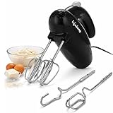 Lifelong Electric Hand Mixer for Baking Whipping Kneading 5Speed Control Copper Motor Stainless Steel Accessories 2 Beaters 2 Dough Hooks Quick Eject Button Auto ShutOff LLHM10