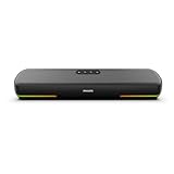 Philips TAB4120BK94 Wireless Bluetooth Soundbar 20W 8H Playtime Bluetooth 51 TWS Mode RGB Light LED Indicator Builtin Mic Voice Assistant AUXUSBTF card input USBC Charging Deep Black