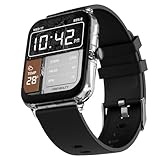 FireBoltt Ninja Phantom Smart Watch 183 Display Transparent Clear Body Design Bluetooth Calling 120 Sports Modes Voice Assistant AI Outfit Watch Face Smartwatch for Men Women Shadow Black