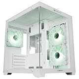 Zebronics Cube Gaming PC Cabinet 240mm Radiator Support mATXITX Compatibility 270 Tempered Glass Magnetic Dust Filter Bottom PSU Mount Clean Dual Chamber Layout Mercury 15 White
