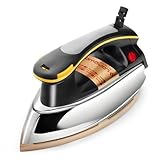 Longway Plancha Heavy Weight NonStick Teflon Coated Dry Iron Electric Iron for Clothes 1200 Watt Black