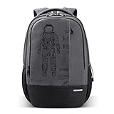 Gear Anatomy Space 1938L Large Water Resistant School Bag Casual Backpack Daypack Travel Backpack Kids Bag for BoysGirls Grey Black
